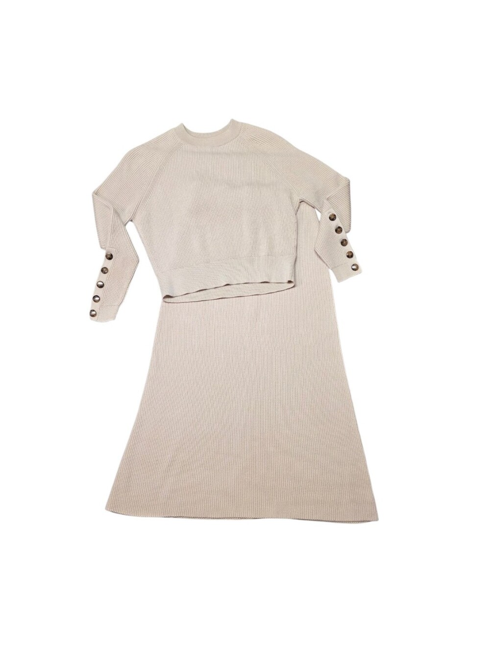 SEZANE Ecru Sami Jumper & Naelle Skirt Set S/XS - Picture 2 of 16